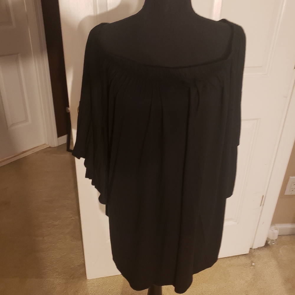Black off the shoulder blouse